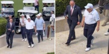 Trump, per oggi niente guerra: la domenica tra golf e autografi